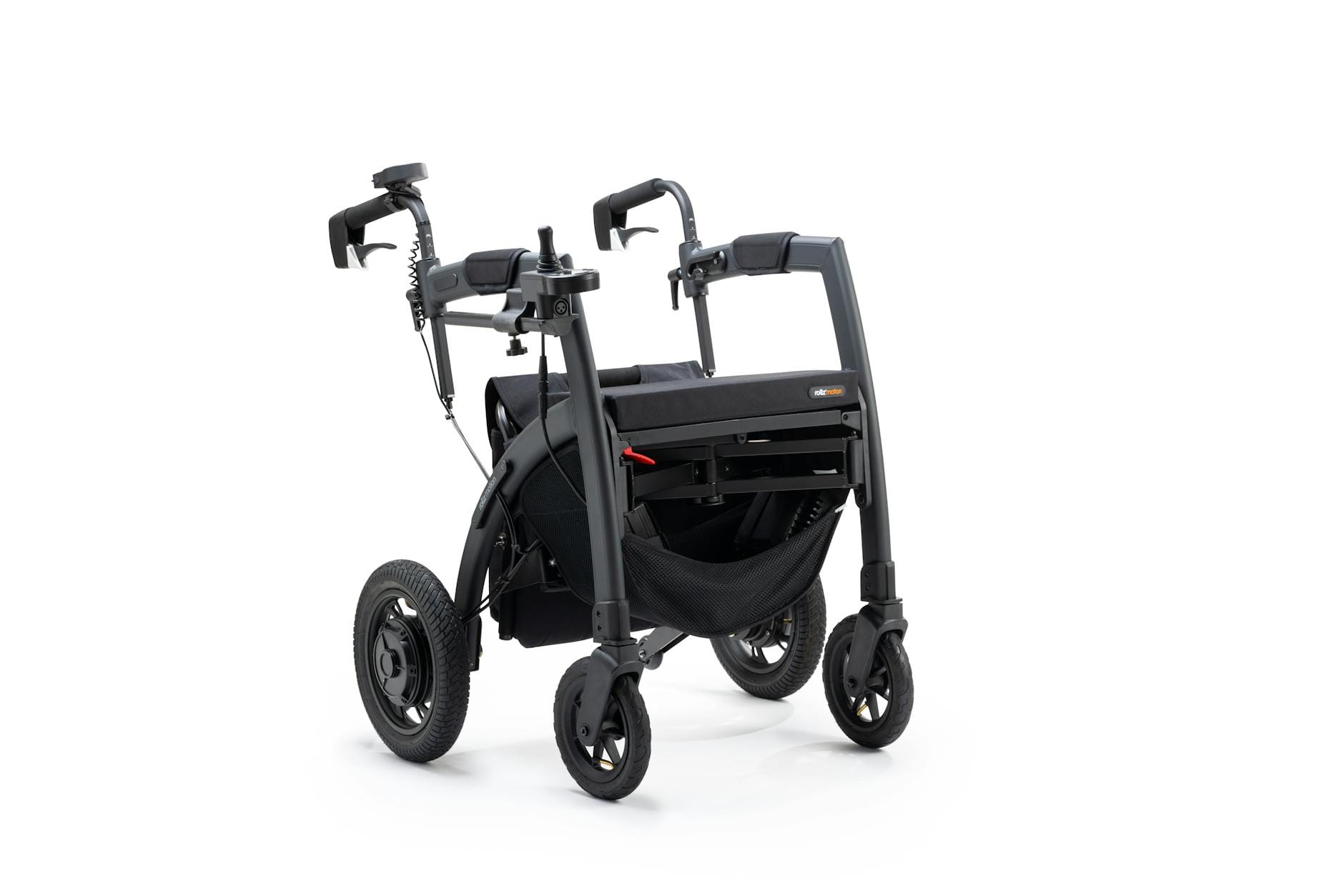 Pierwsze dopasowanie sprzętu po odbiorze: lista rzeczy do sprawdzenia z terapeutą Nowoczesny składany elektryczny wózek inwalidzki na białym tle